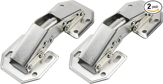 2 Pack Kitchen Cabinet Door Hinges, Concealed Cupboard Door Hinges, Surface Mount Hinges, Hidden Hinges for Cabinet Doors Frameless