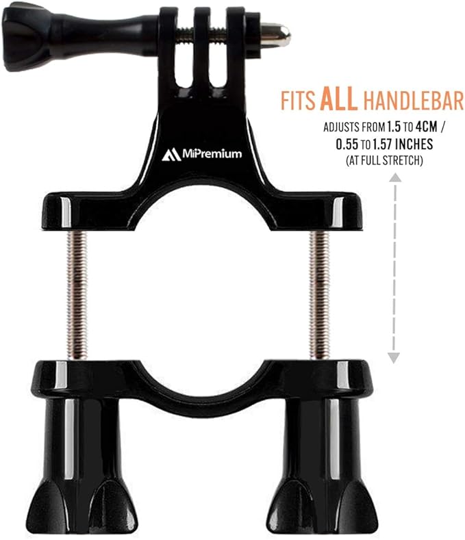 Bicycle Bike Handlebar Mount Adapter for GoPro Hero 13 12 11 10 9 8 7 6 5 4 3 2 1 Fusion Session Black Silver EK7000 Sjcam Seatpost Pole Clamp 3 Way Adjustable Pivot Arm for Action Cameras