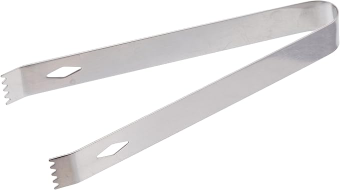 Tablecraft Stainless Steel Ice Tongs, 6.75", Metallic