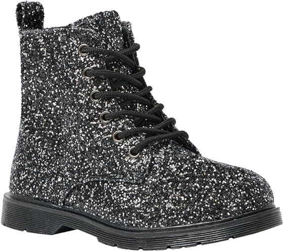 FabKids Girls Fashion Ankle Boots Cute Combat Boots Lace Up Non-Slip Short Boots for Toddler Little Kid Big Kid