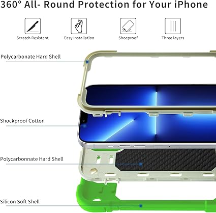 MARKILL Compatible with iPhone 14 CaseiPhone 13 Case 6.1 Inch with Built-in 360Rotating Ring Stand, Military Grade Drop Protection Full Body Rugged Heavy Duty Protective Durable Cover. (Guava)