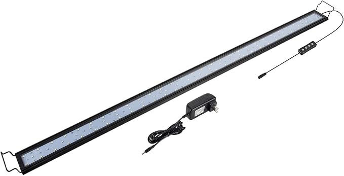 Hygger - Full spectrum aquarium light with aluminum alloy housing, extendable brackets, white and red blue LEDs, external controller, for freshwater fish tank