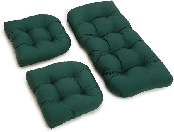 Blazing Needles Twill Settee Group Cushions, Forest Green, Set of 3