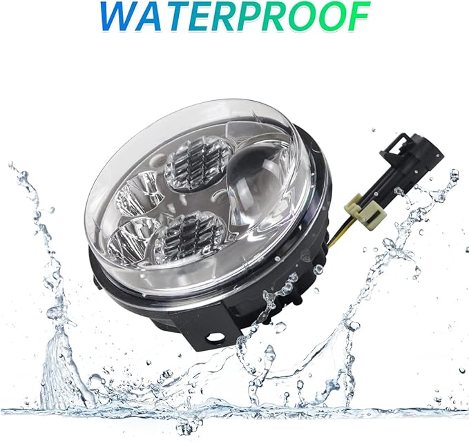 LED Headlight for Brute Force Accessories, Pair Chrome 12v 4.5 Inch High Low Beam Front Head Lamp Assembly Compatible with Kawasaki TeryxTeryx4 750800 Brute Force 750