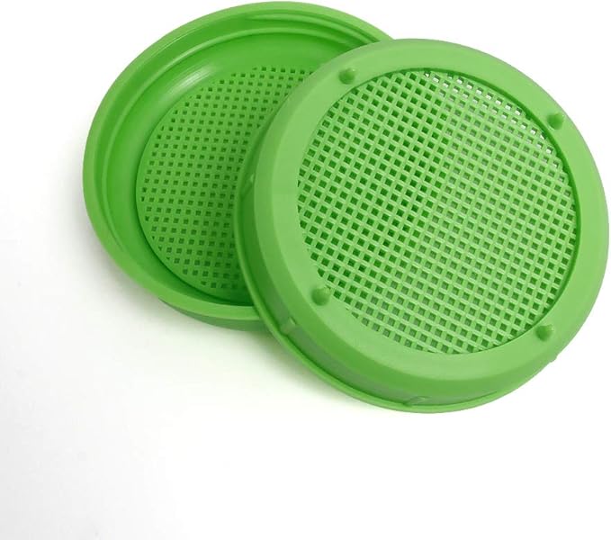 Picowe Plastic Sprouting Lids, Sprouting Jar Strainer Lid, for 86mm Wide Mouth Mason Jars, Canning Jars, Suit for Grow Bean Sprouts, Alfalfa, Salad Sprouts(8 Pack,Green)