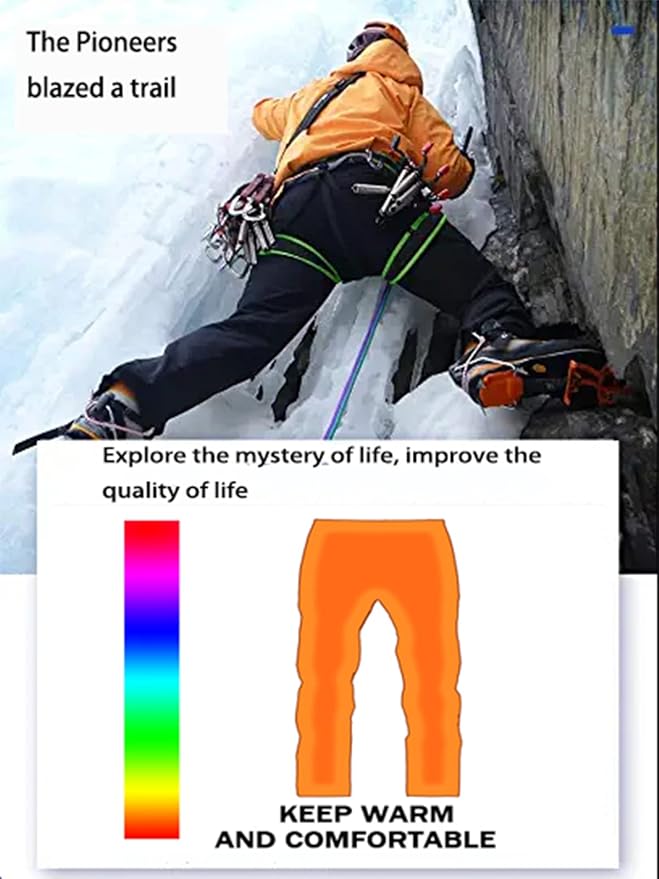 Postropaky Mens Hiking Snow Ski Pants Waterproof Outdoor Insulated Softshell Pants Snowboard Zipper Bottom Leg