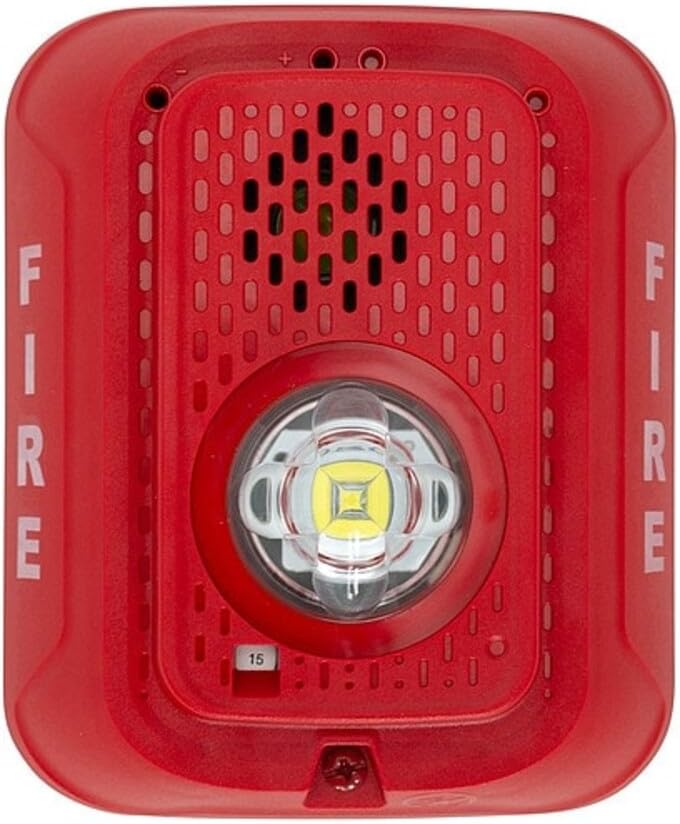 P2RLED L-Series Indoor 2-Wire LED Horn Strobe, Wall-Mount, Marked FIRE, Red; Electrically Compatible with Legacy SpectrAlert, SpectrAlert Advance and L-Series Devices