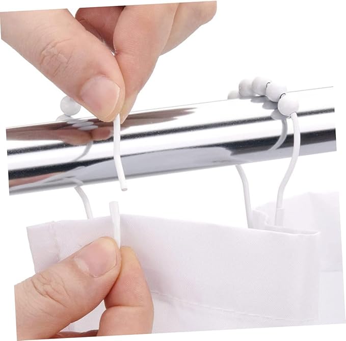 Garneck 4pcs Metal Shower Curtain Hooks Sturdy Shower Rings for Bathroom Replacement Curtain Clips for Easy Installation and Cleaning