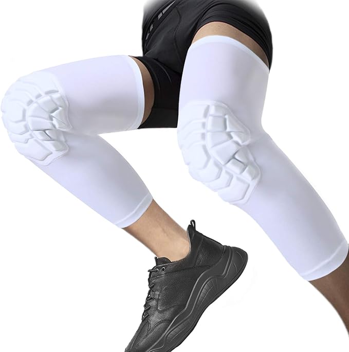 Knee Pads Compression Leg Sleeve Knee Sleeve for All Sports Wrestling Protector Gear, 1 Pair of Knee Paded