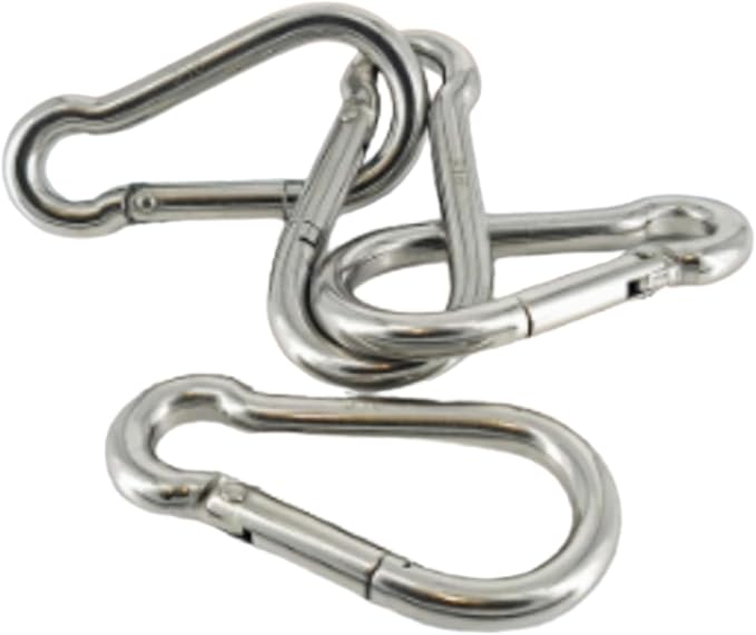 MarineNow Stainless Steel 316 Snap Hook Spring Loaded Link Carabiner Connector Marine Grade