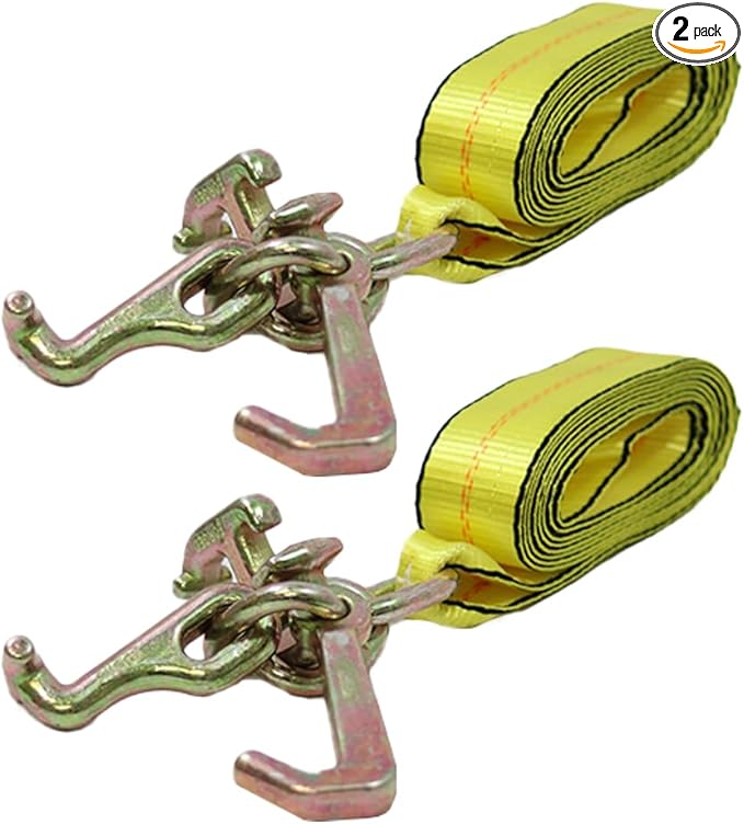 Tool Cluster Hook Strap 2 x 10 Towing Recovery Winch Strap G70 Hooks, J Hook, T Hook, and R Hook 10,000lbs (2 Pack)