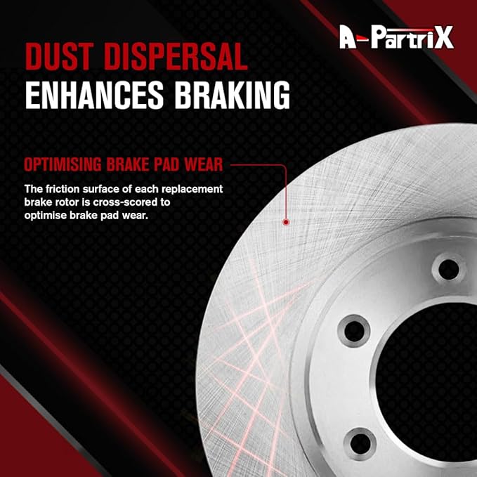 A-Patrix 1X Disc Brake Rotor 10.85inch (275.5mm) Front Vented Rotors fits Hyundai Elantra 2.0L 2007 2008 2009 2010