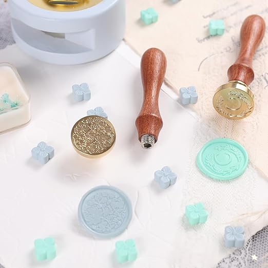 Initial Letter Alphabet C Sealing Wax Stamp with Flower Wax Stamp for Wedding Invitation Gift Wrap Envelopes Christmas Card