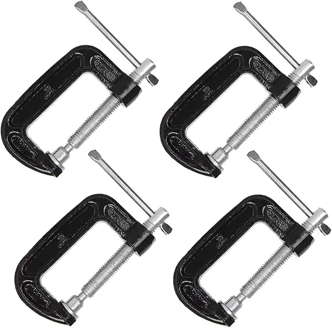 2 Inch C-Clamp Set, Heavy Duty Steel C Clamp Industrial Strength C Clamps for Woodworking, Welding, and Building (4Pcs)