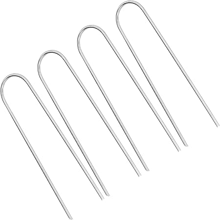 4 Pcs U Shaped Nail Tent Ground Staple High Hardness Stainless Steel Garden Pegs Securing Lawn Supplies