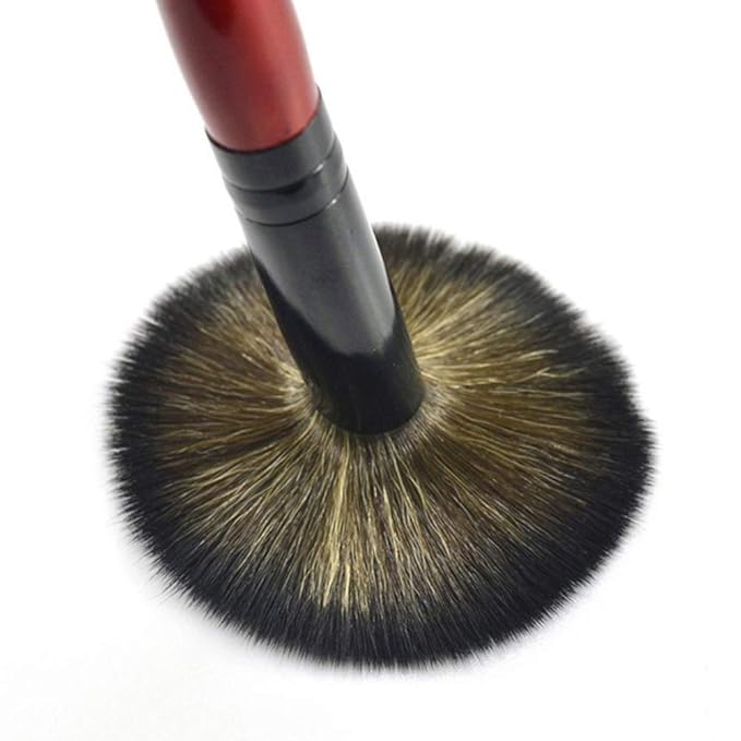 Wine Red Cosmetic Brush, Wood Handle Nylon Brush Head Foundation Face Blush Powder Contour Makeup Brush, Making Your Makeup Easier Foundation Brushes