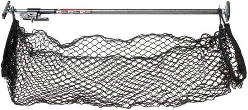 KEEPER Ratcheting Cargo Bar - Rubber, Black/Silver, Adjustable from 40"-70" - Comes with 60 x 24 Storage Net (5060), For Truck