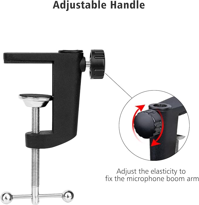 Metal Desk Clamp For Microphone Suspension Boom Scissor Arm Stand Holder with Adjustable Screw by SUNMON