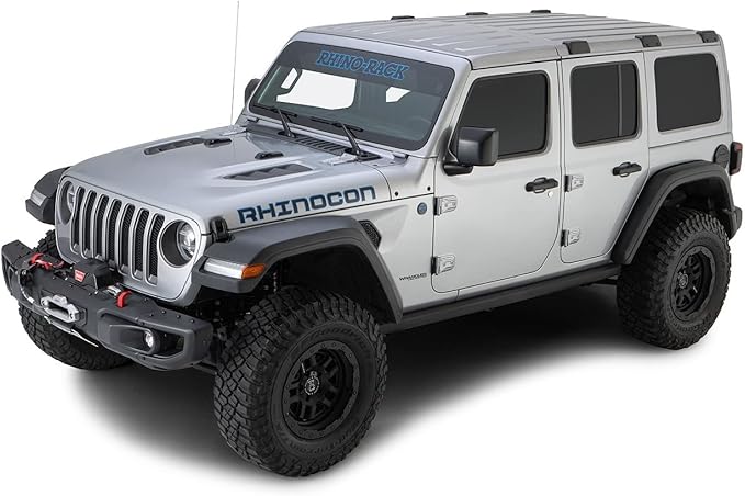 Rhino-Rack Jeep Wrangler JL Unlimited 4 Door Hard Internal Structural Roof RackBare Backbone 3 Base Mounting System in Black