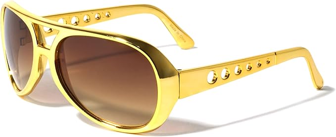 Chrome Party Aviator Elvis Star Sunglasses Men Women