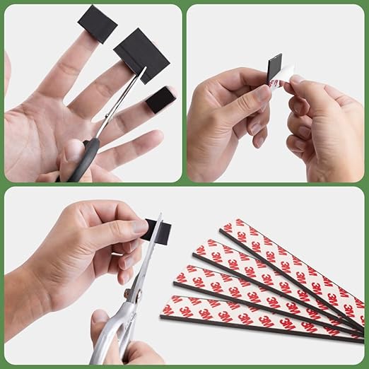 Magnetic Strips with Adhesive Backing, Strong Magnet Tape for Crafts, DIY Projects, and Organization, Flat Package (8 PCS, 6.3''x1''x0.118'')