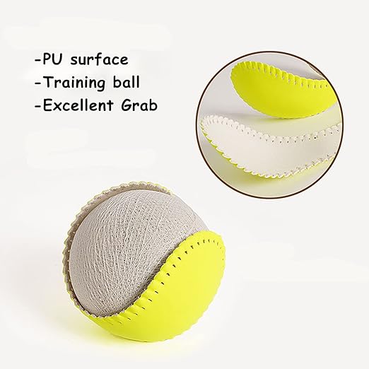 ABAJI Softball Blank Ball PU Surface Cork Core Suitable for Bat Heavy Duty Slowpitch Sports Youth Boy and Girl Practice Training