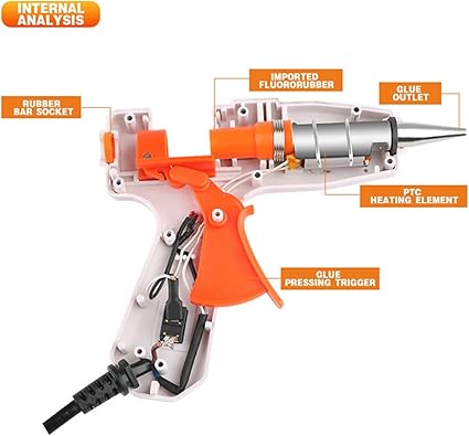 Hot Glue Gun 40W Hot Melt Glue Gun With Switch For 7mm Glue Stick Mini Indusrial Adhesive Hot Gun Electric Heat Temperature Gun Repair Tool for DIY Arts, Crafts and Quick Repairs(White Glue gun)