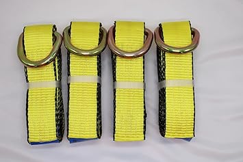 Xtreme 2" X 8 Ft Lasso Strap with D Ring Auto Tie Down Wheel Lift Straps (2)