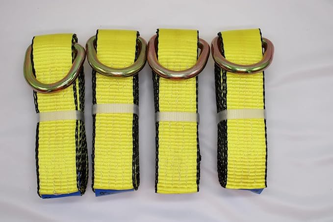 2 Inch x 8 Foot Loop Strap with D-Ring Self Lashing Wheel Lift Straps (2)