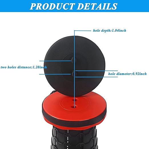 2 Pack Telescopic Stool Cushion, Round Thickened Collapsible Folding Stool Seat Cushion with Memory Foam (Black)(Not Include Stool)