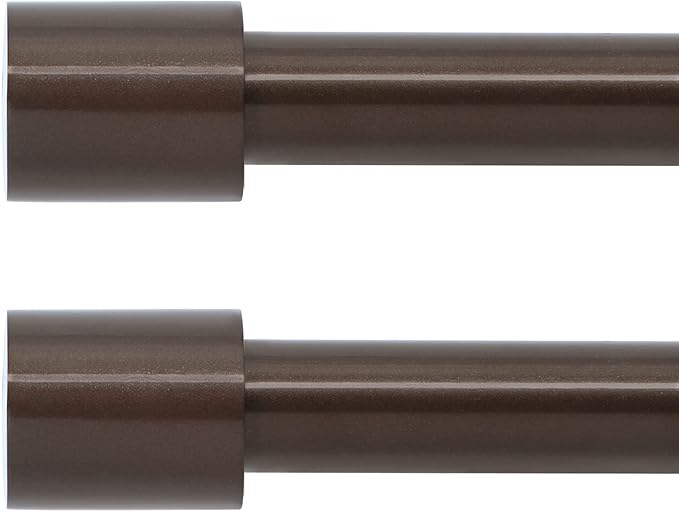 2 Pack Bronze Curtain Rods for Windows 66 to 144 Inch,1 Inch Diameter Heavy Duty Curtain Rods,Cylindrical End Cap Curtain Rod,Modern Adjustable Drapery Rods,Window Curtains Rod 66-144",Antique Bronze