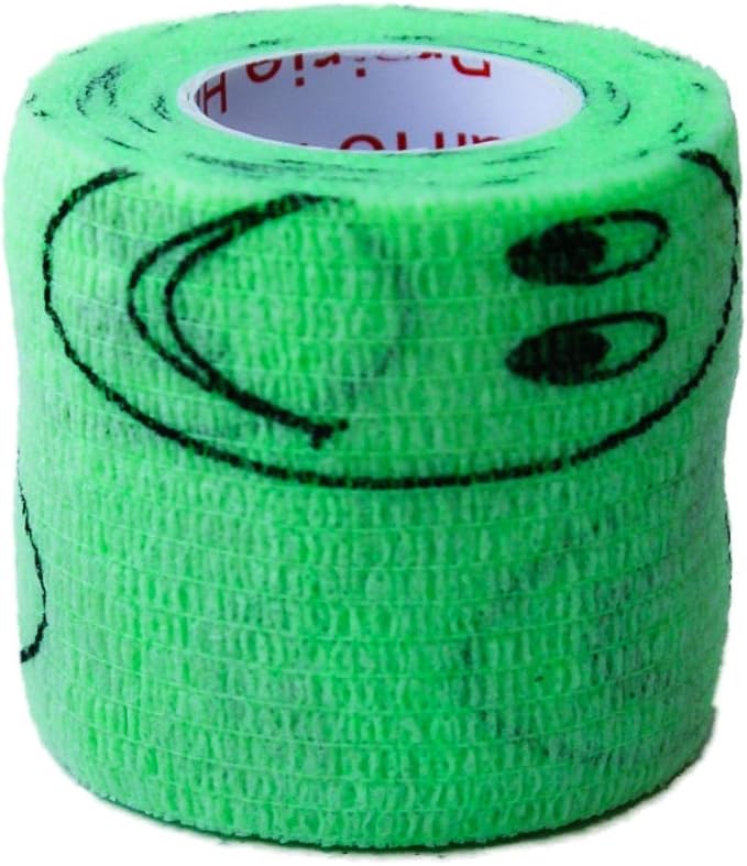 2 Inch Self Adhesive Medical Bandage Wrap Sport Tape (Purple, Yellow, Red and Smiles on Yellow, Red, Green) (6 Rolls) Strong Elastic Self Adherent Flex Rolls for Wrist Ankle Knee Sprains Swelling