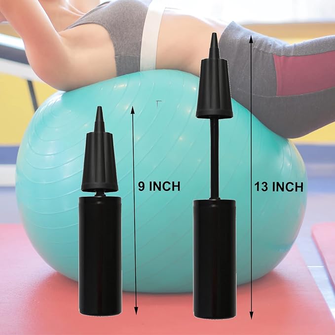 Hand Air Pump,Two-Way Hand Yoga Ball Pump, 9 Inch Double Action Hand Pump Inflator for Exercise Balls, Swimming Ring,Balloons and Inflatable Balls