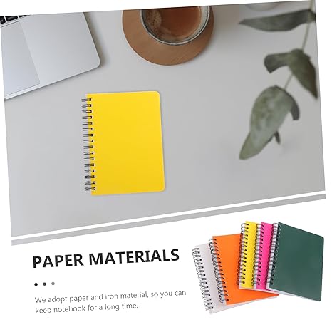 CAXUSD 5pcs Mini Spiral Notebook Portable Notepad for Students Thick Solid Color Academic Journals for Note Taking at School Office