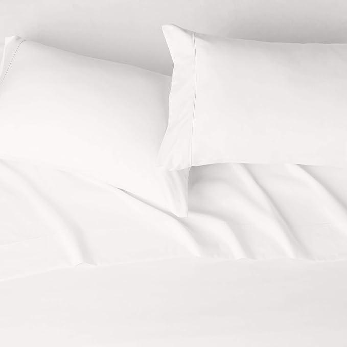 Basics Lightweight Super Soft, Wrinkle-Free, Breathable Microfiber 4 Piece Bed Sheet Set with 14-Inch Deep Pockets, Queen, Cream, Solid