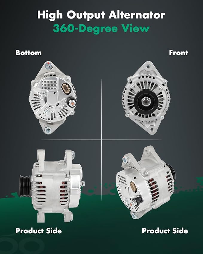 SCITOO Alternator Fit for Hyundai Santa Fe 2.7L 2007-2009, for Kia Optima for Rondo 2007-2010 - 12V 130Amp CW S6 Pulley Class, Replace OE 11190 37300-3E100 37300-3E105 373003E105 02131-9271