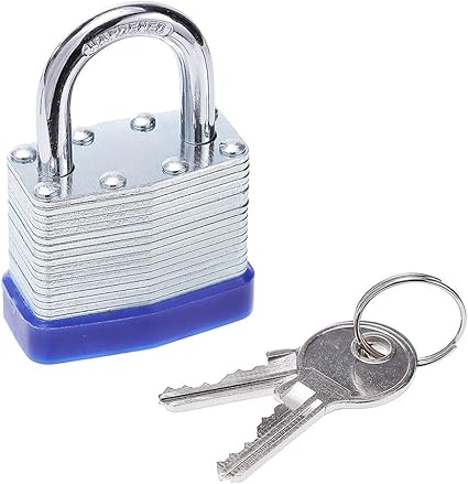 Laminated Steel Key Lock, 1-916 in. Wide Body, 2 Padlocks Keyed Alike