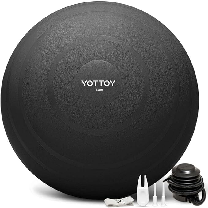 YOTTOY Anti-Burst Exercise Ball for Working Out, Yoga Pregnancy, Extra Thick Workout Ball for Physical Therapy Fitness