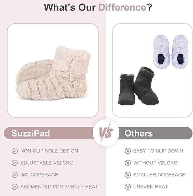 Microwavable Booties for Soothing Aching Feet, Foot Warmer for Bed, Microwave Heating Pad for Cold Day, Warmers Boots for Men & Women, Reduce Fatigue, L