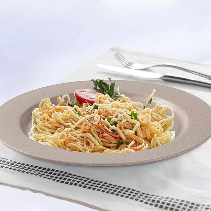 10 Inch6pcs Dishwasher Microwave Safe Wheat Straw Plates - Unbreakable Lightweight, Reusable, Eco-Friendly and Healthy - Assorted Colors
