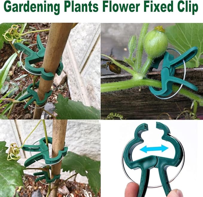 58PCS Garden Plant Supports Clips, 2 Sizes 19 Large/39 Small) Adjusting Reusable Plant Clips for Supporting Stems of Flower Vine Vegetables Tomatoes Climbing