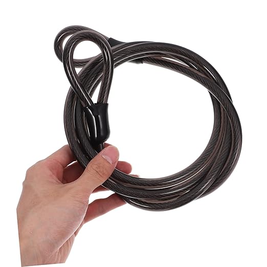 Mipcase 1.8m Long 9.7mm Diameter Plastic Covered Wire Rope High Tensile Strength for Fencing Lifting
