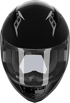 GLX GX11 Compact Motorcycle Helmet - Black, Small - Full Face w Tinted Visor, DOT Approved