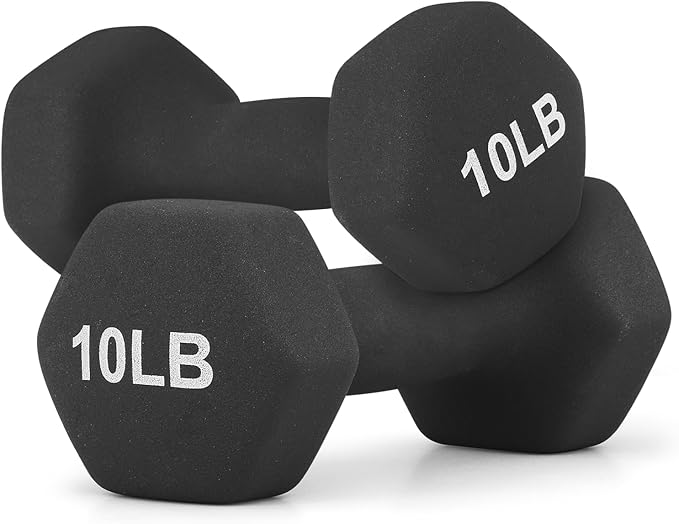 MADOG Dumbbell Set, Anti-Slip Neoprene Coated Hexagon Hand Weights for Home Gym Equipment Workouts Strength Training Amazon's Choice