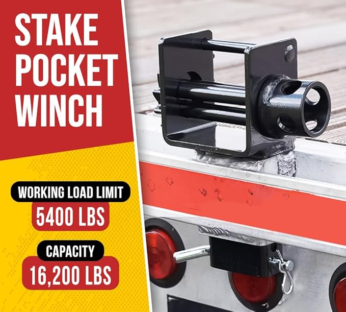 Mytee Products Trailer Stake Pocket Winch Flatbed Utility Capacity# 16200 lbs