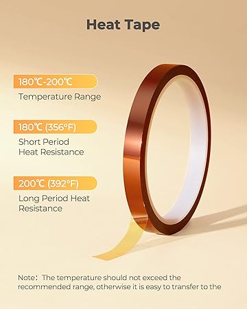 Hiipoo Sublimation Ink Refilled Bottles with Heat Tape Refill for ET2400 XP4105 XP4100 ET2720 ET2760 ET2750 ET4800 ET-2800 ET-2803 ET-2850 Inkjet Printers Heat Press Transfer on Mugs T-Shirts