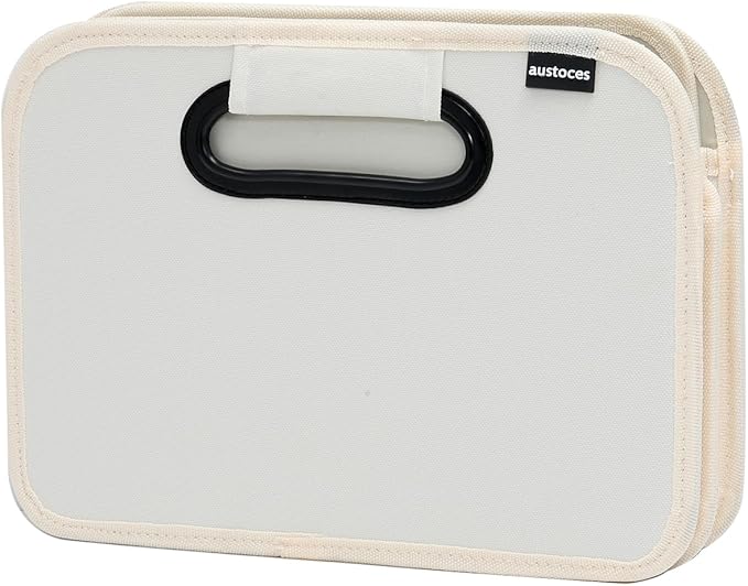 Car Trunk Organizer and Storage Bin Small Essentials Collapsible Organization Accessories for SUV/Sedan Beige