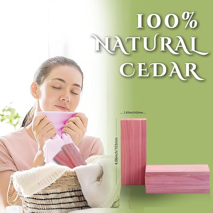 Cedar Space Cedar Blocks for Closet Storage,100 Aromatic Red Ceder Blocks Cedar Planks Chips 16pcs for Closet Drawers