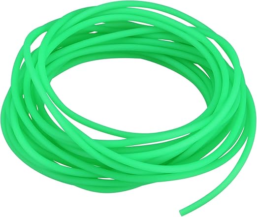 MECCANIXITY Rubber Cord Tube 10ft(3 m) 2mm Dia 1mm Hole Dark Green Hollow Tubing for DIY Craft Beading Necklaces Bracelet