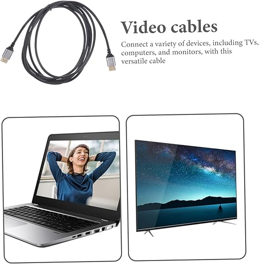 Abaodam Tv Accessory Extensions Cord Extension Cord K Video Cable Male to Male Video Cord High Speed 2.1 Cable Video Wire Long Video Cable Video Cables Monitor Connector Television Pvc